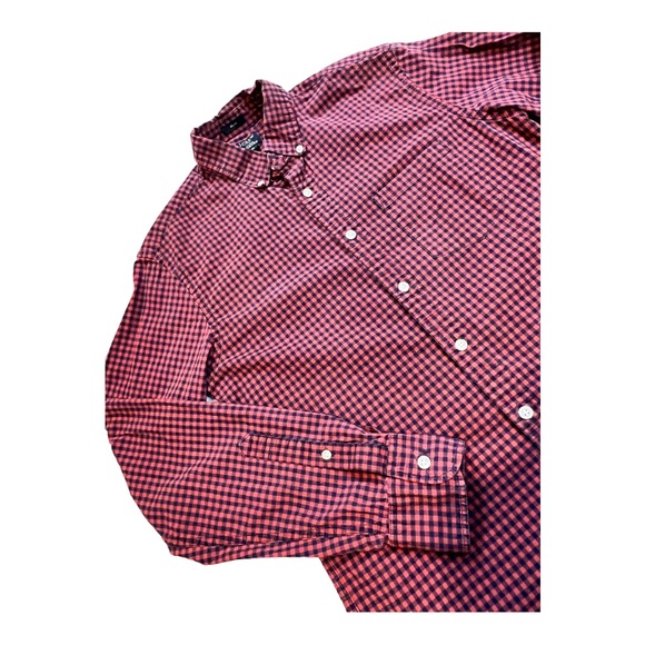 | j. crew | Men's Slim Fit Red Gingham Plaid Washed Cotton Shirt MED - Picture 4 of 6
